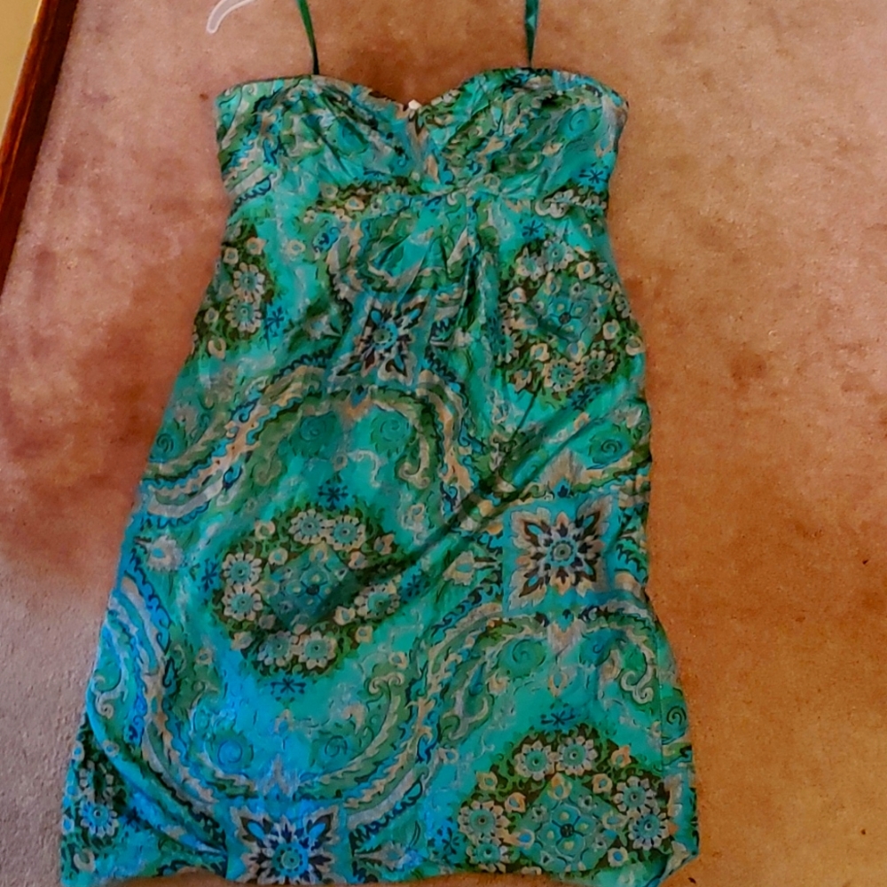 Metallic Green Summer Dress
